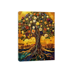 Tree of life mosaic in gold