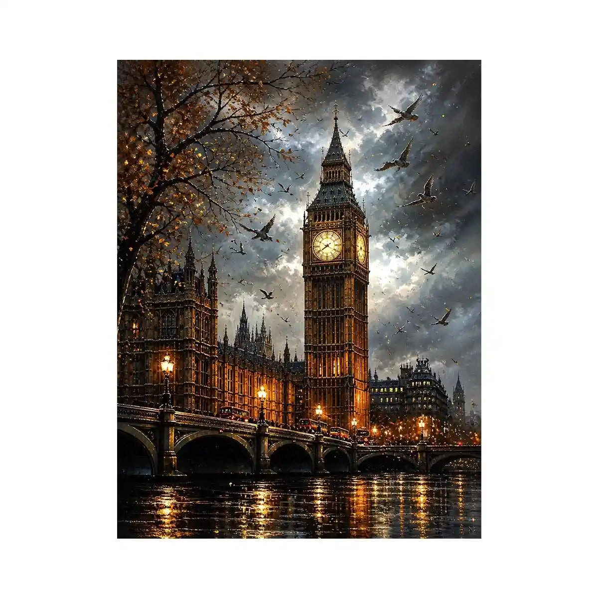 Rainy evening by Big Ben