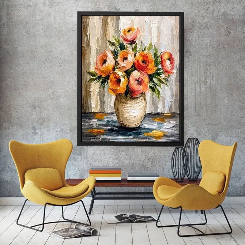 Flower & Vase Canvas Print