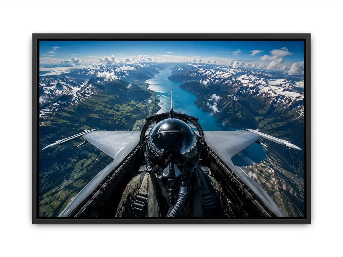 Fighter Jet Cockpit Art Canvas Print