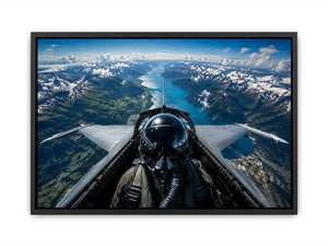 Fighter Jet Cockpit Art Canvas Print