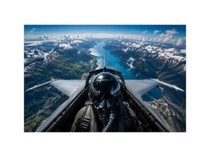 Fighter Jet Cockpit Art Canvas Print