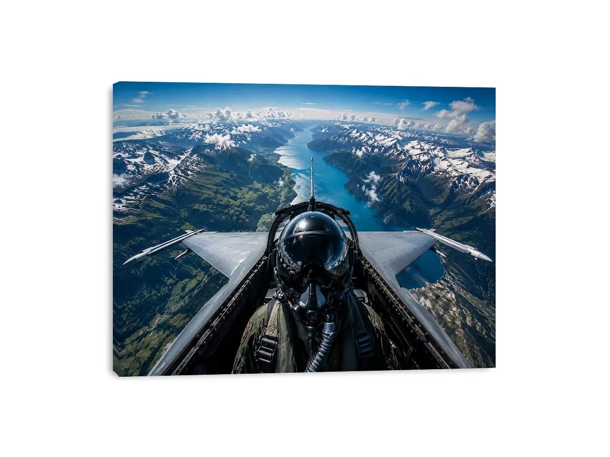 Fighter Jet Cockpit Art Canvas Print