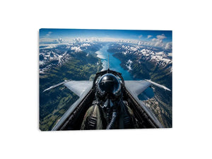 Fighter Jet Cockpit Art Canvas Print