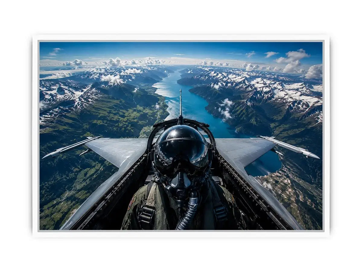 Fighter Jet Cockpit Art Canvas Print