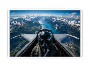 Fighter Jet Cockpit Art Canvas Print