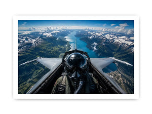 Fighter Jet Cockpit Art Canvas Print