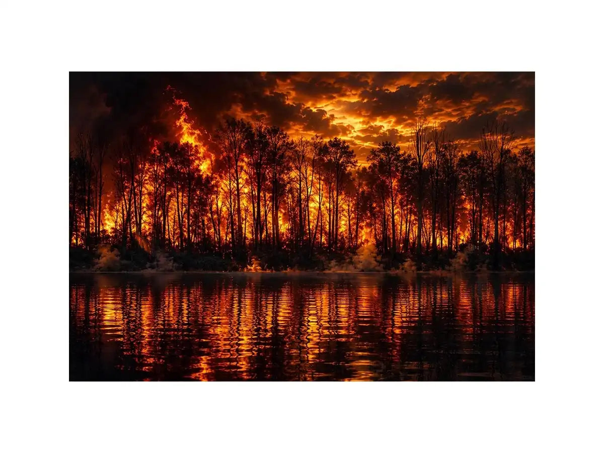 Lake on Fire Canvas Print