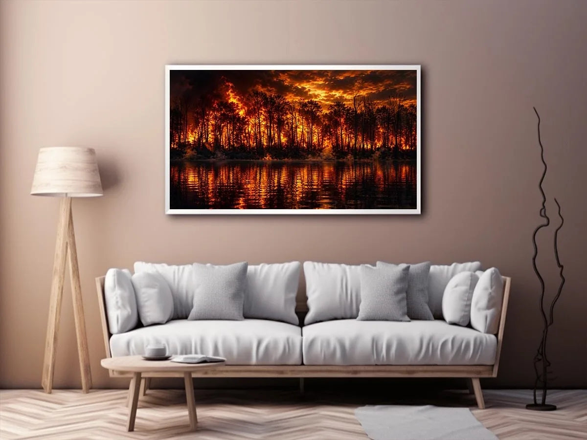 Lake on Fire Canvas Print