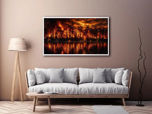 Lake on Fire Canvas Print