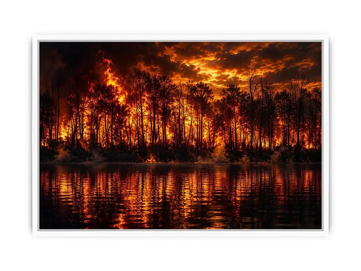 Lake on Fire Canvas Print