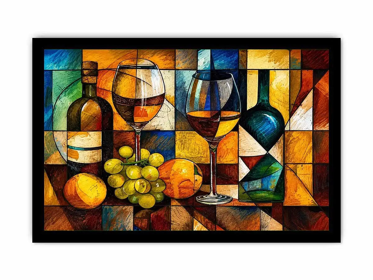 Cubism Wine Canvas Print