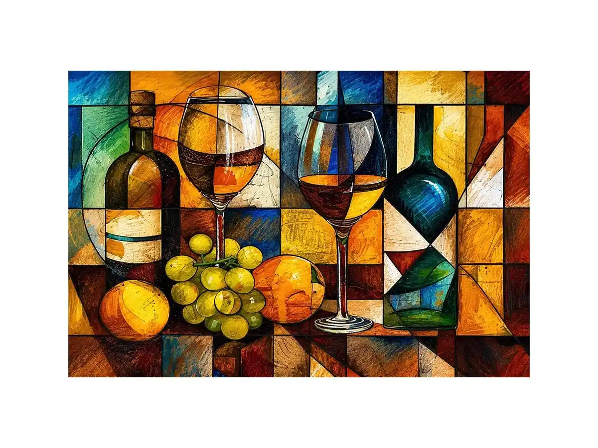 Cubism Wine Canvas Print