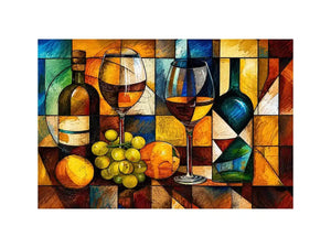 Cubism Wine Canvas Print