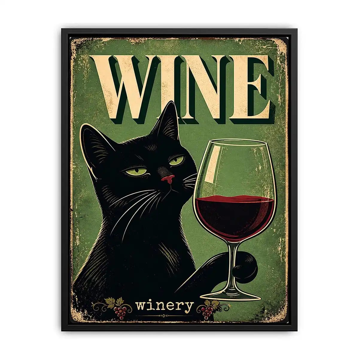Sophisticated cat and wine design