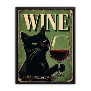 Sophisticated cat and wine design