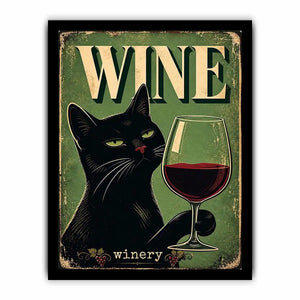 Sophisticated cat and wine design