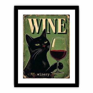 Sophisticated cat and wine design