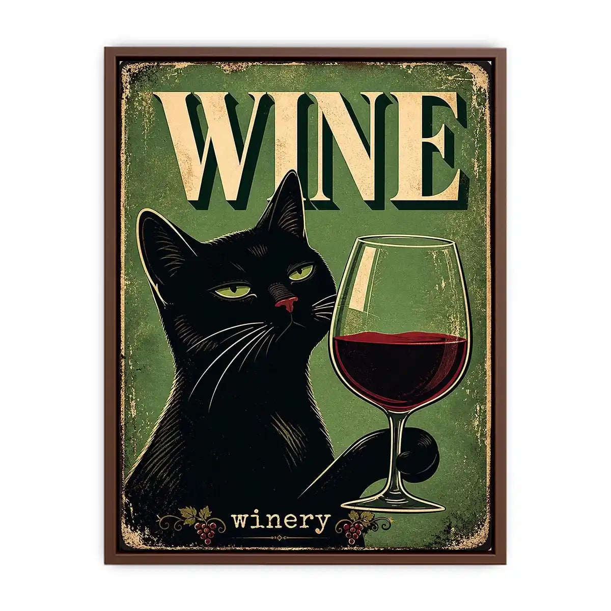 Sophisticated cat and wine design