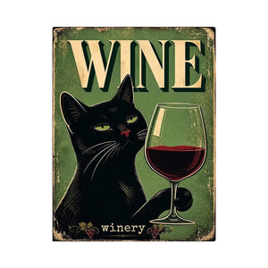 Sophisticated cat and wine design