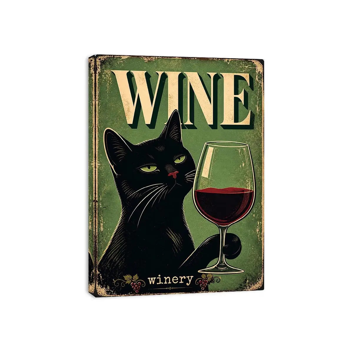Sophisticated cat and wine design