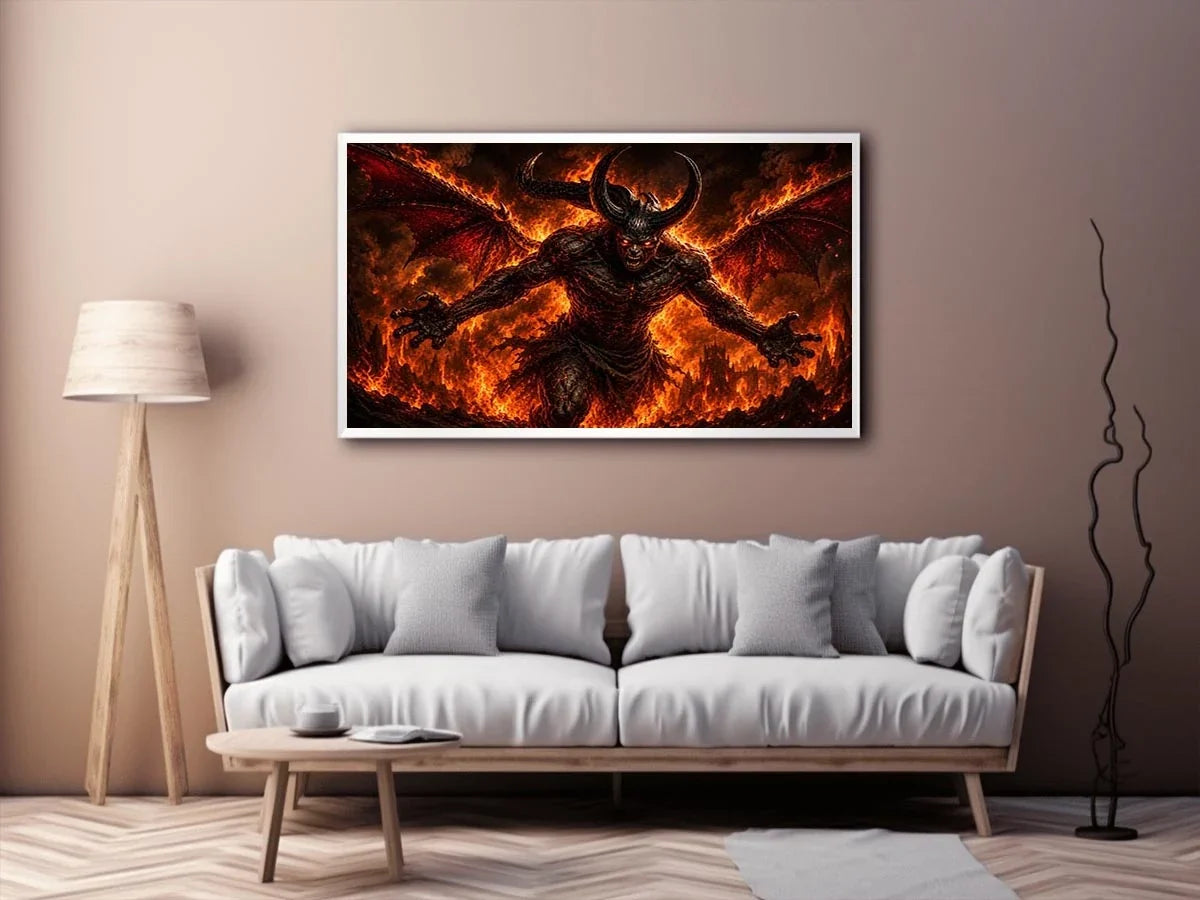 Devil on Fire Canvas Print