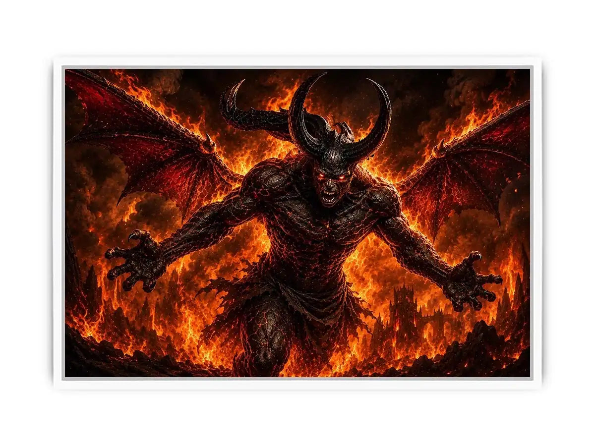 Devil on Fire Canvas Print