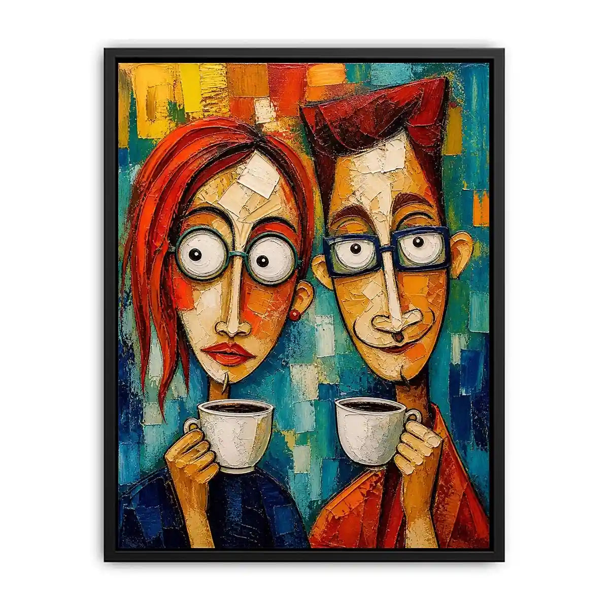 Coffee break in abstract colors