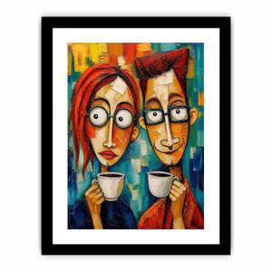 Coffee break in abstract colors