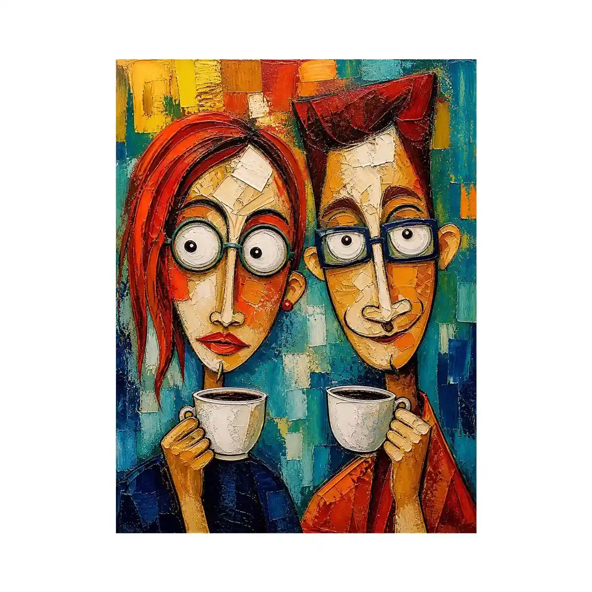 Coffee break in abstract colors