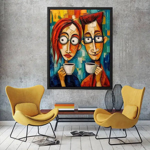 Coffee break in abstract colors