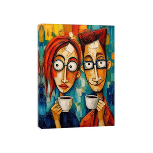 Coffee break in abstract colors