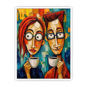 Coffee break in abstract colors