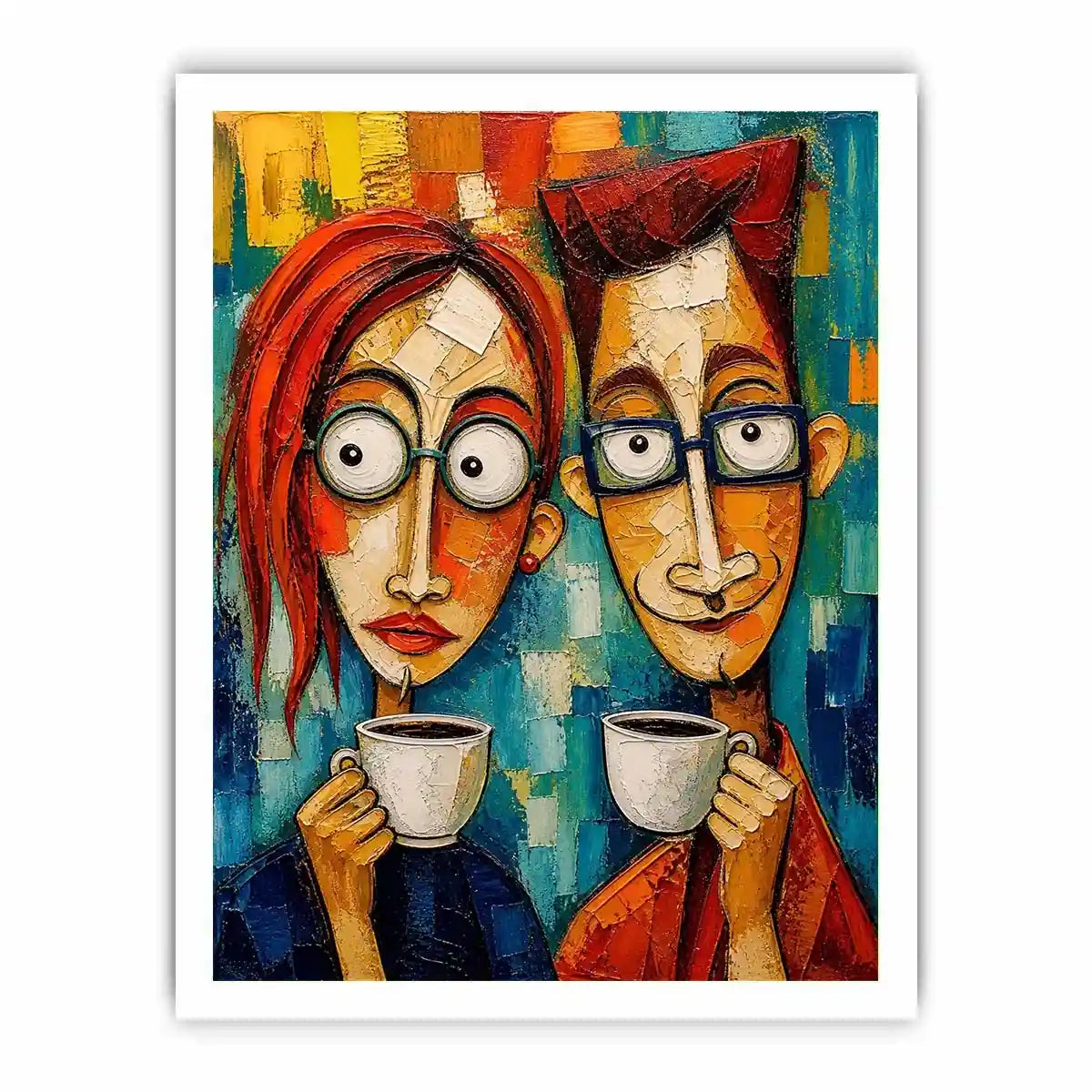 Coffee break in abstract colors
