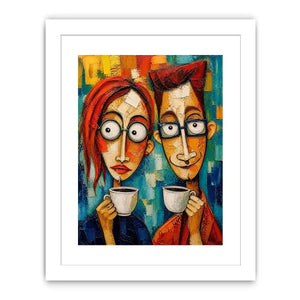 Coffee break in abstract colors