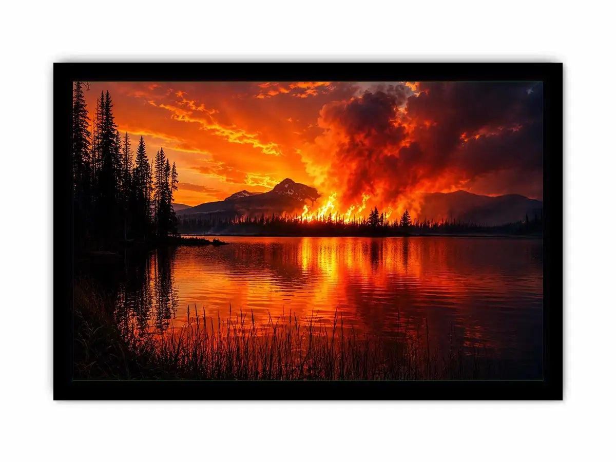 Lake on Fire Canvas Print