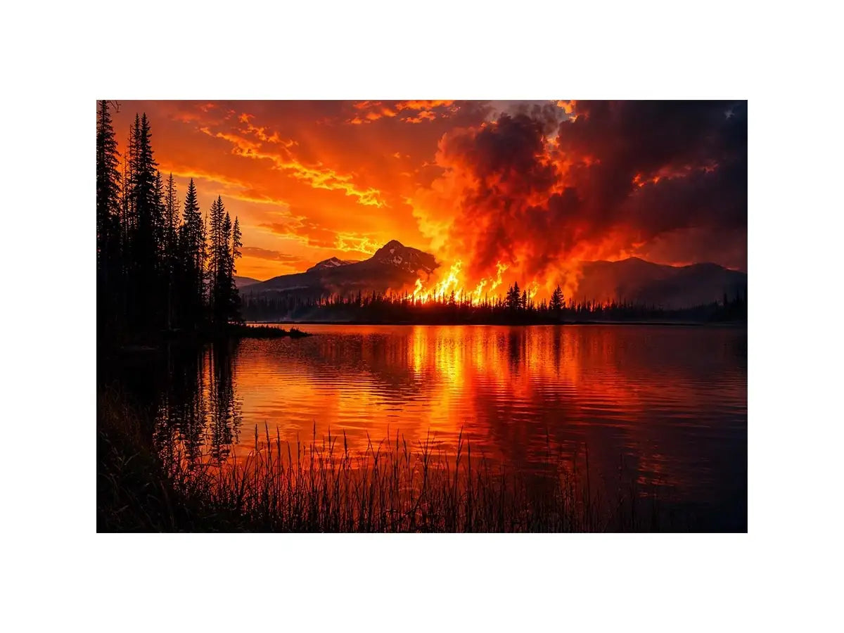 Lake on Fire Canvas Print