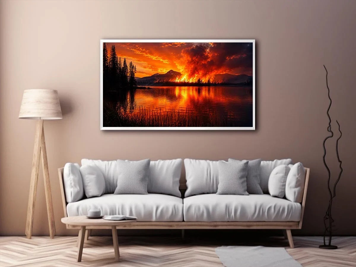 Lake on Fire Canvas Print