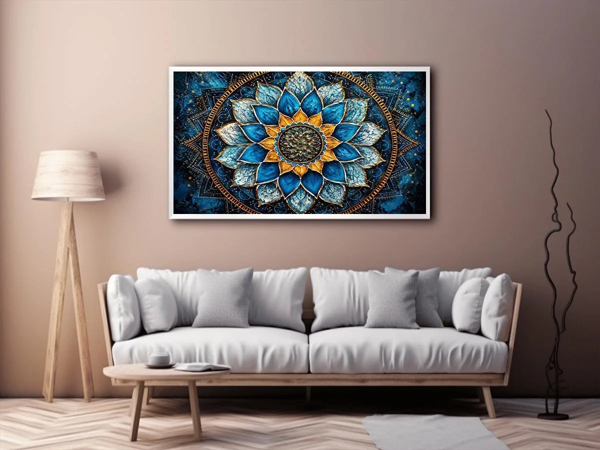 Azure Lotus Serenity Canvas Print