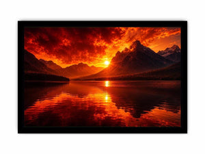 Fire in Lake Canvas Print