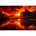 Fire in Lake Canvas Print