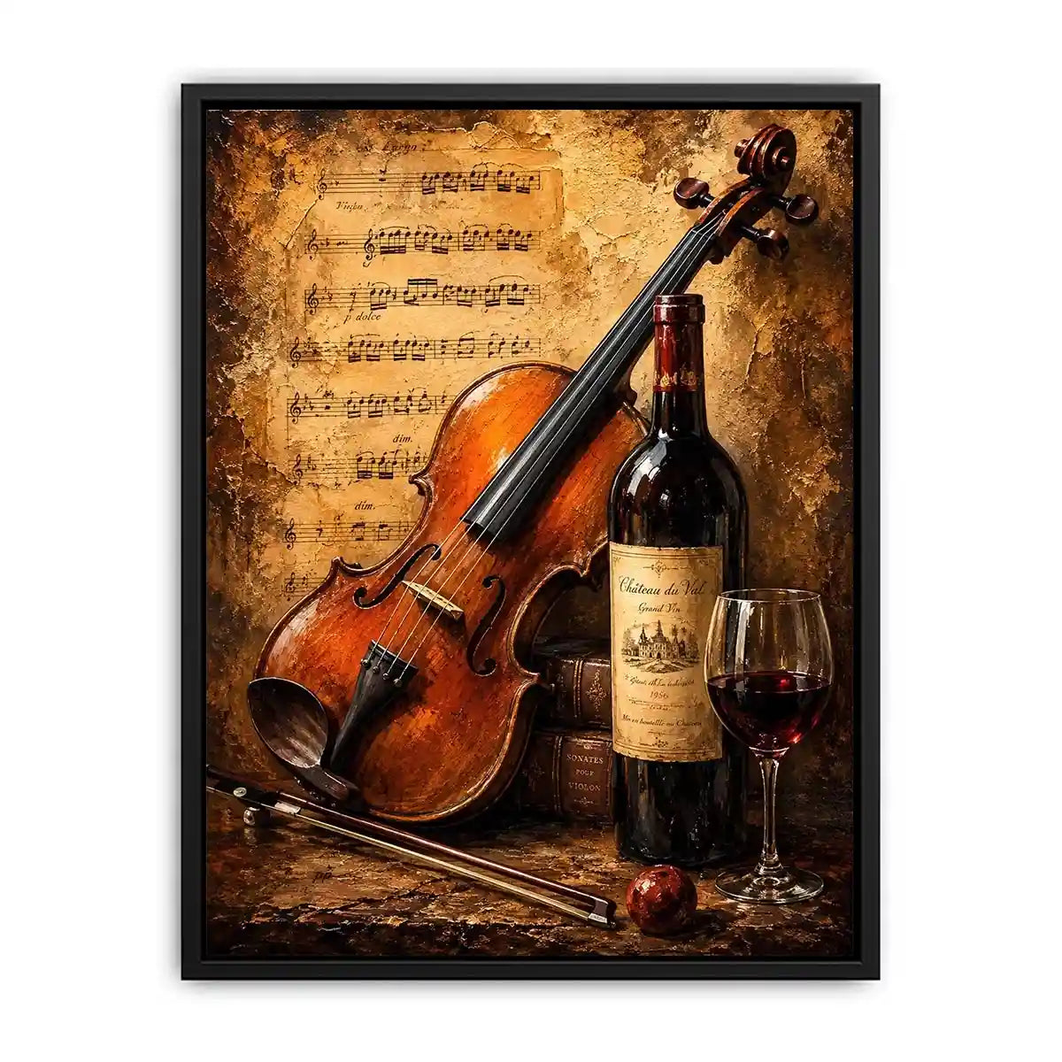 Wine and Guitar Canvas Print