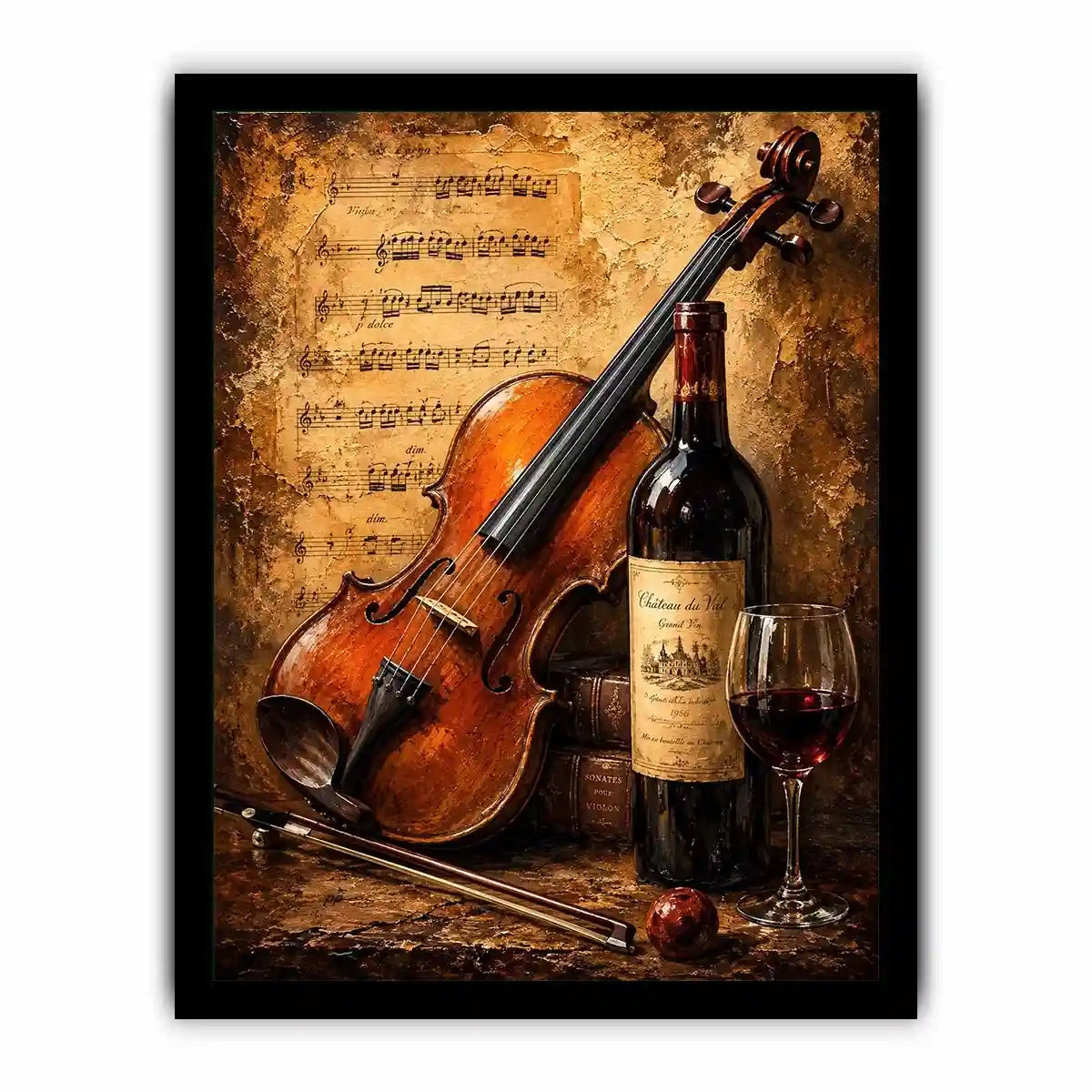 Wine and Guitar Canvas Print