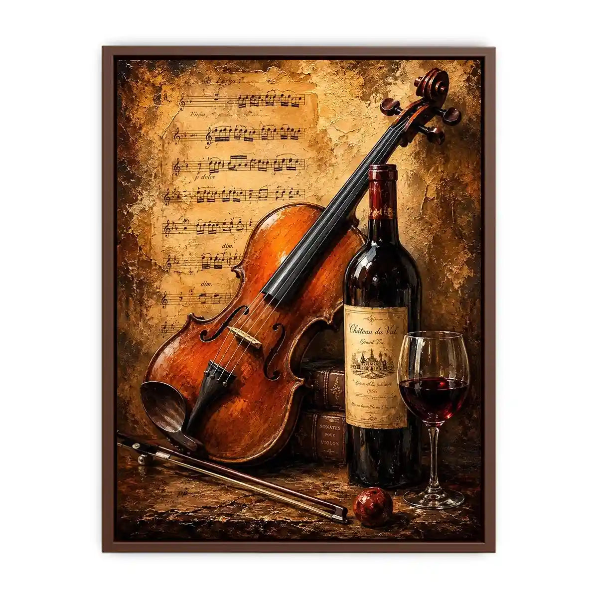 Wine and Guitar Canvas Print