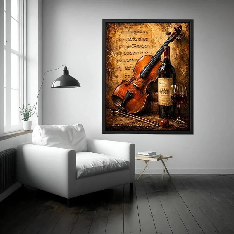Wine and Guitar Canvas Print