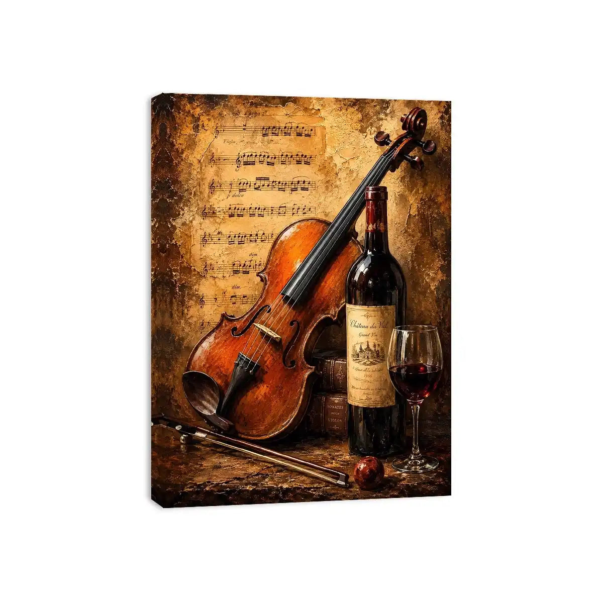 Wine and Guitar Canvas Print
