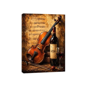 Wine and Guitar Canvas Print