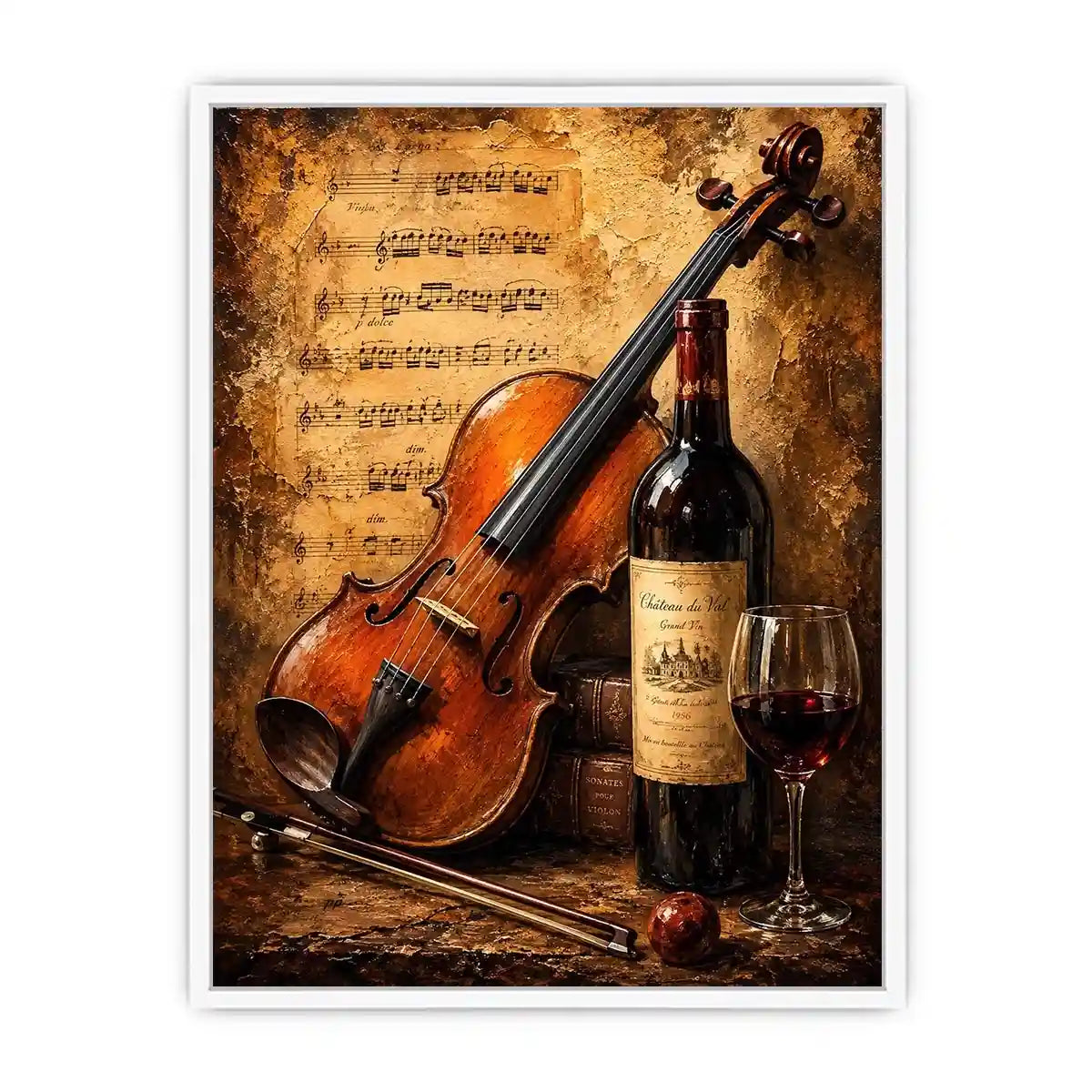 Wine and Guitar Canvas Print