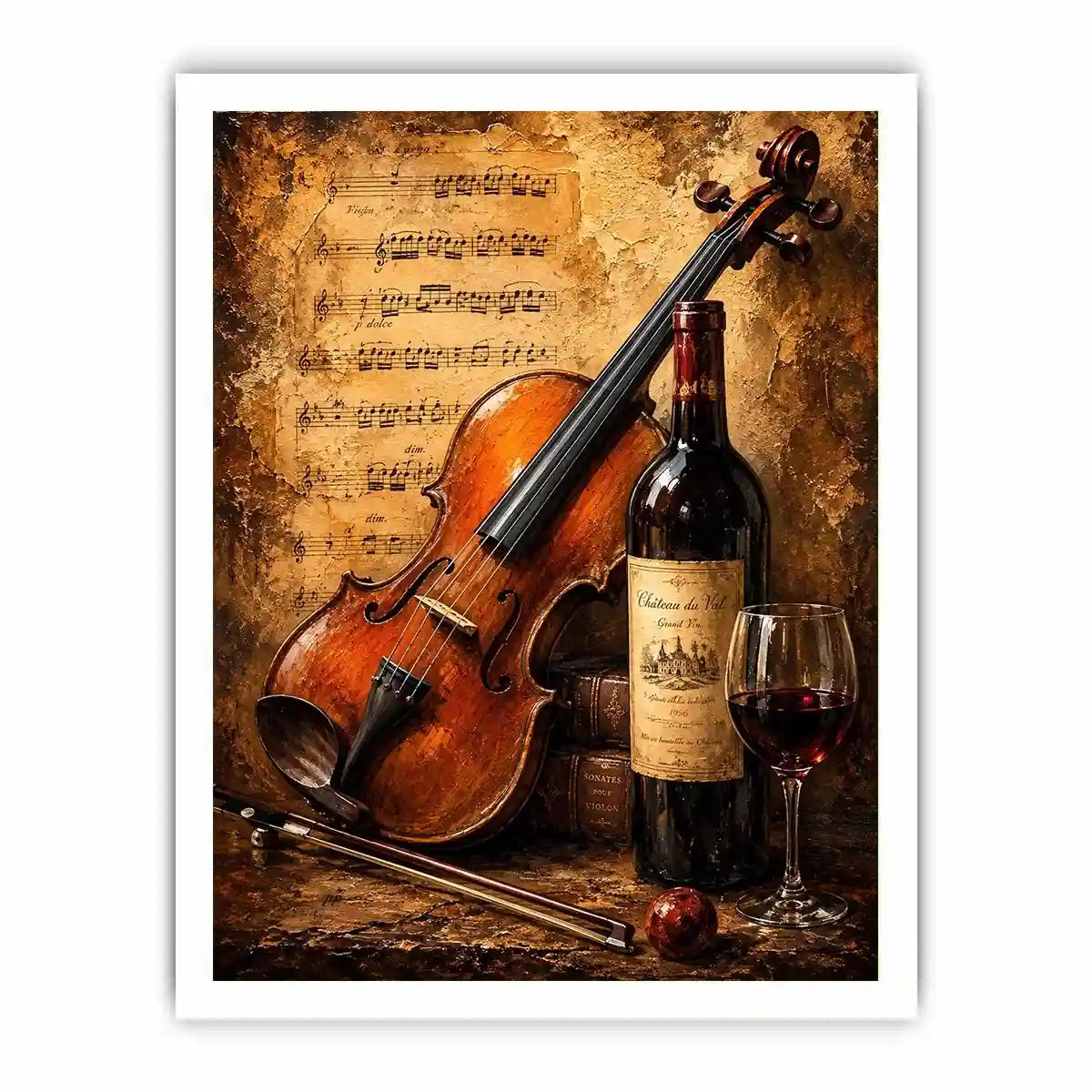 Wine and Guitar Canvas Print