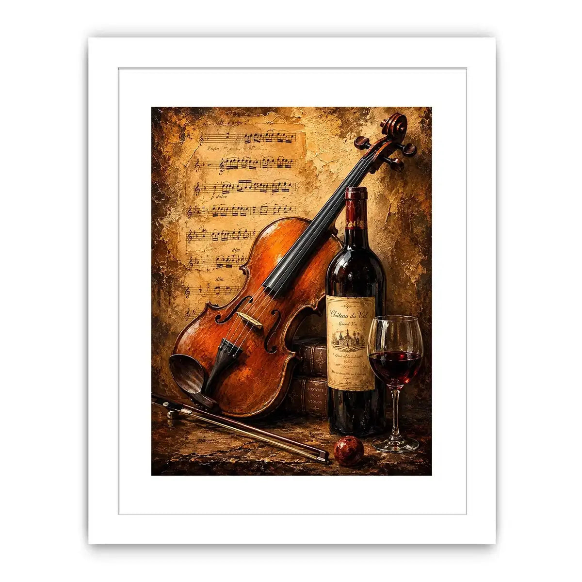 Wine and Guitar Canvas Print